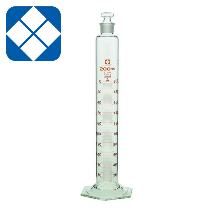 SIBATA 柴田科学 026580-200 有栓メスシリンダー カスタムA 200mL (1本)