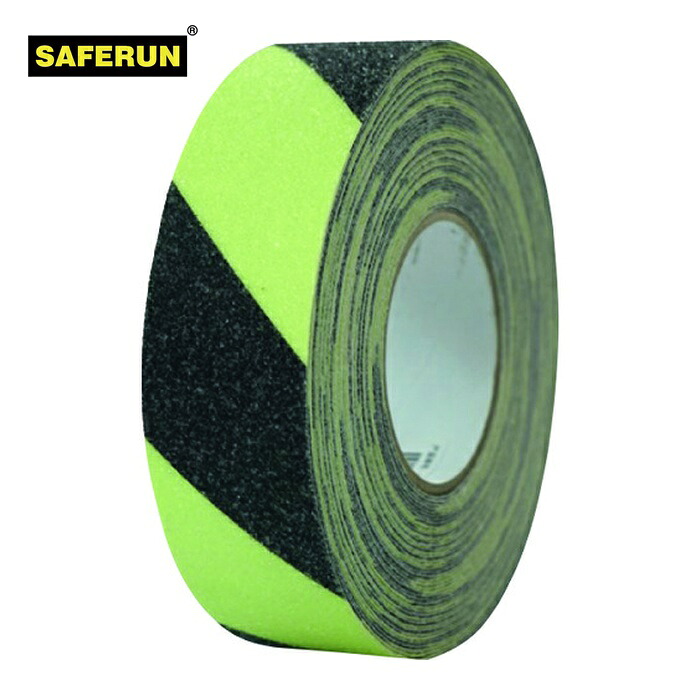 セーフ幽客 SAFERUN 蓄光滑り打ち切り磁気テープ 幅50mm×18m 蓄光虎 (1巻) 14501
