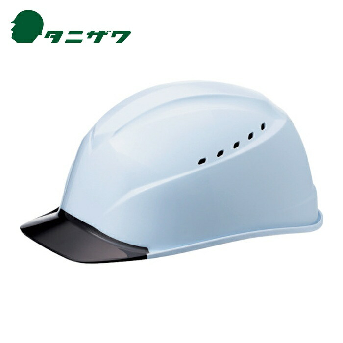 タニザワ 安全ヘルメット エアライトS搭載ヘルメット 透明バイザータイプ 溝付 通気孔付 透明バイザー：ブラック/帽体色：白 (1個) 品番：1230-JZV-V7-W3-J画像