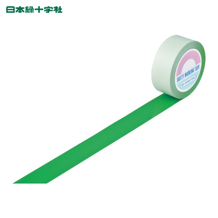 日本緑十字社 ガードテープ(ラインテープ) 緑 GT-501G 50mm幅×100m 屋内用 (1巻) 148052
