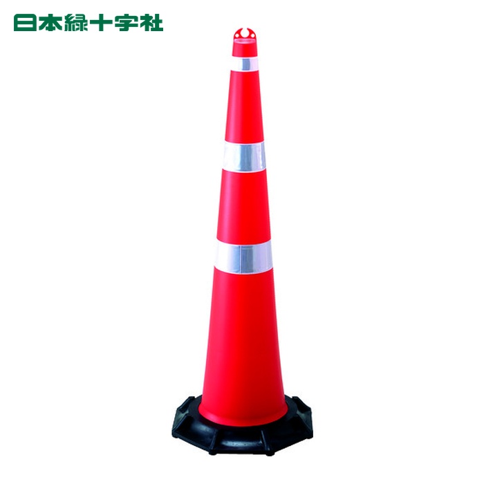 日本緑十字社 ジャンボコーン(赤)・反射シート付 JRC-R 1420×480mm ウエイト付 (1本) 116130