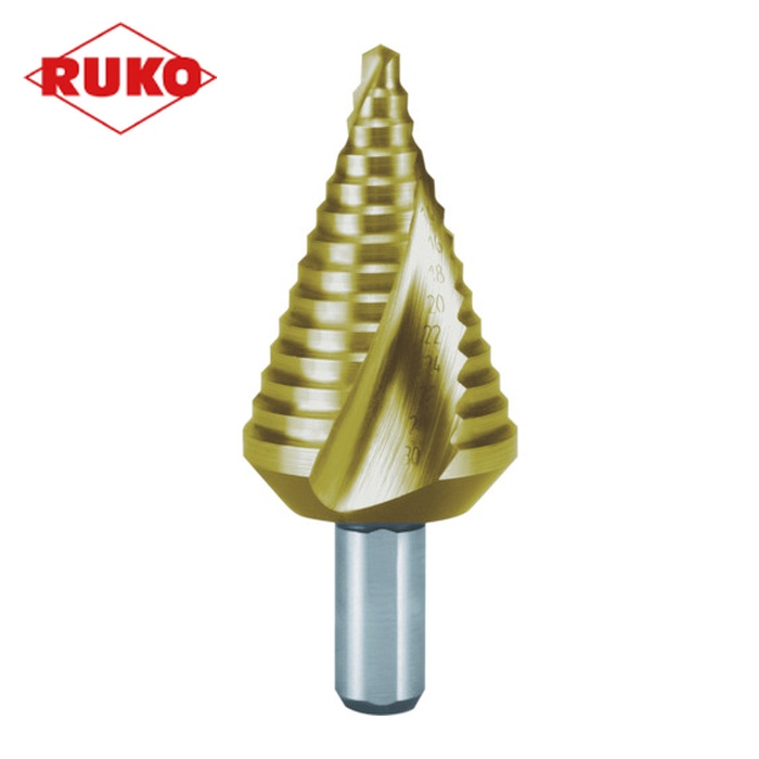 RUKO 101-063T 2枚刃スパイラルステップドリル 30mm チタン 短尺 (1本)|工具ランド いたわり館