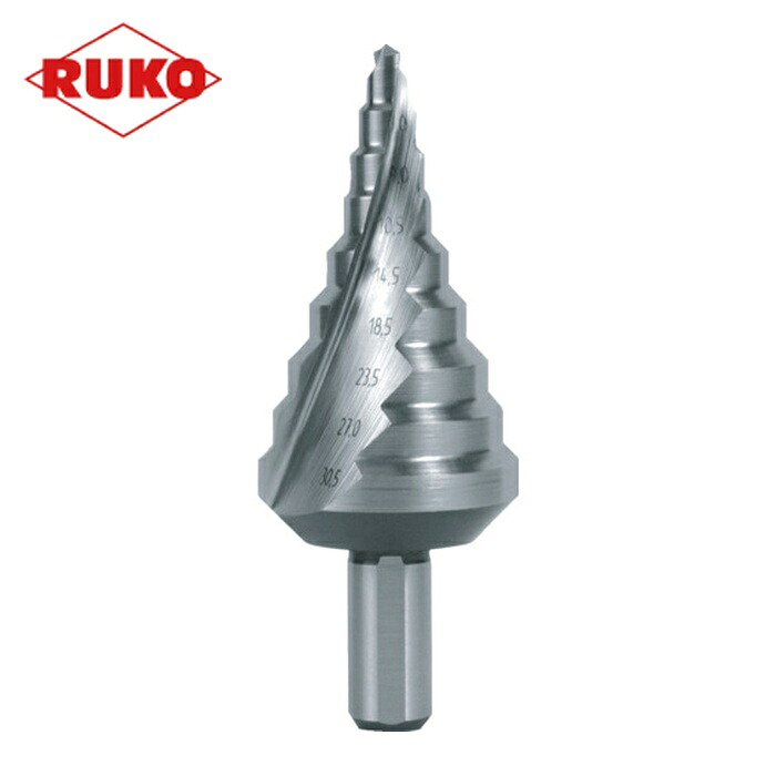 RUKO 101-093 2枚刃スパイラルステップドリル 30.5mm ハイス (1本)