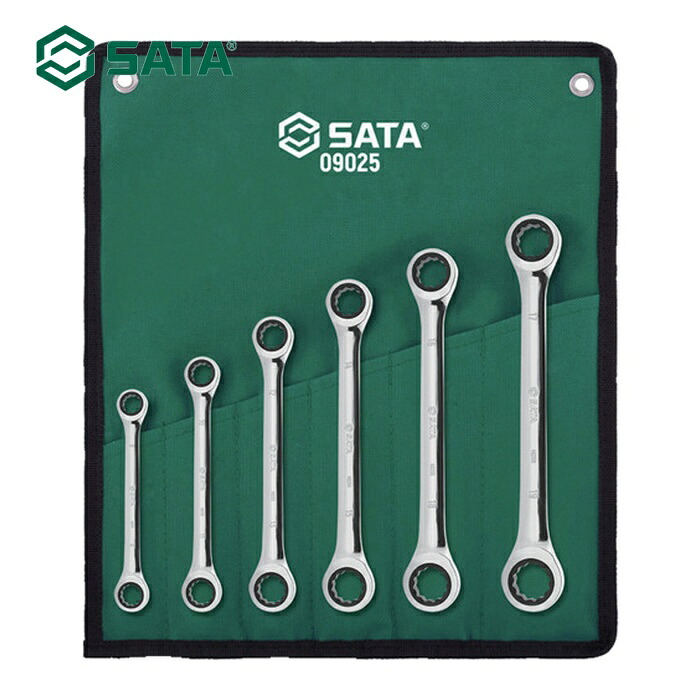 SATA 9025 両口ラチェットレンチセット(6点) (1S)