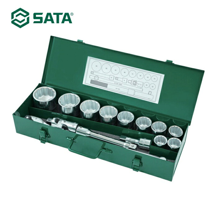 SATA 9015 12角ソケットレンチセット 差込角19mm (15点) (1S)