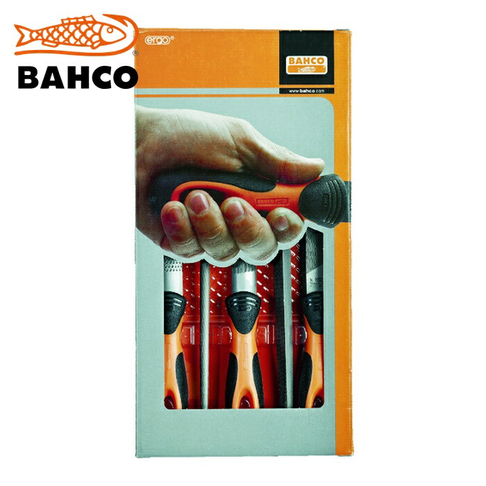 バーコ BAHCO 1-477-08-2-2 鉄工用ヤスリセット 中目 刃長200mm 5本入 (1S)