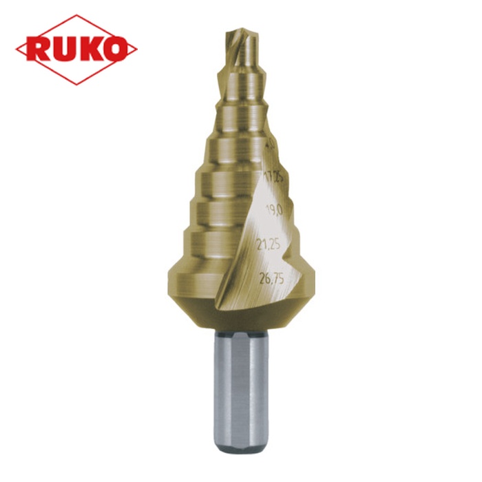 RUKO 101055T 2枚刃スパイラルステップドリル 26.75mm チタン (1本)|工具ランド いたわり館