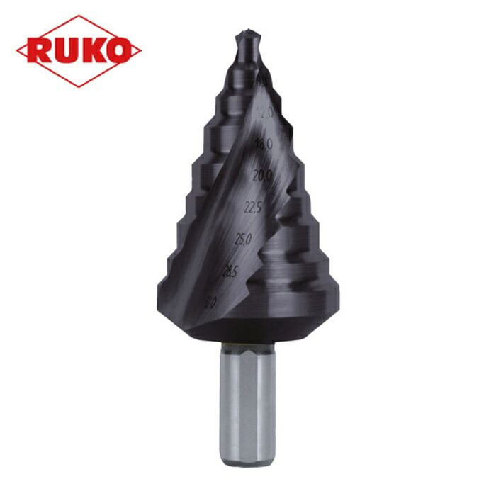 RUKO 101096F 2枚刃スパイラルステップドリル 32mm チタンアルミニウム (1本)