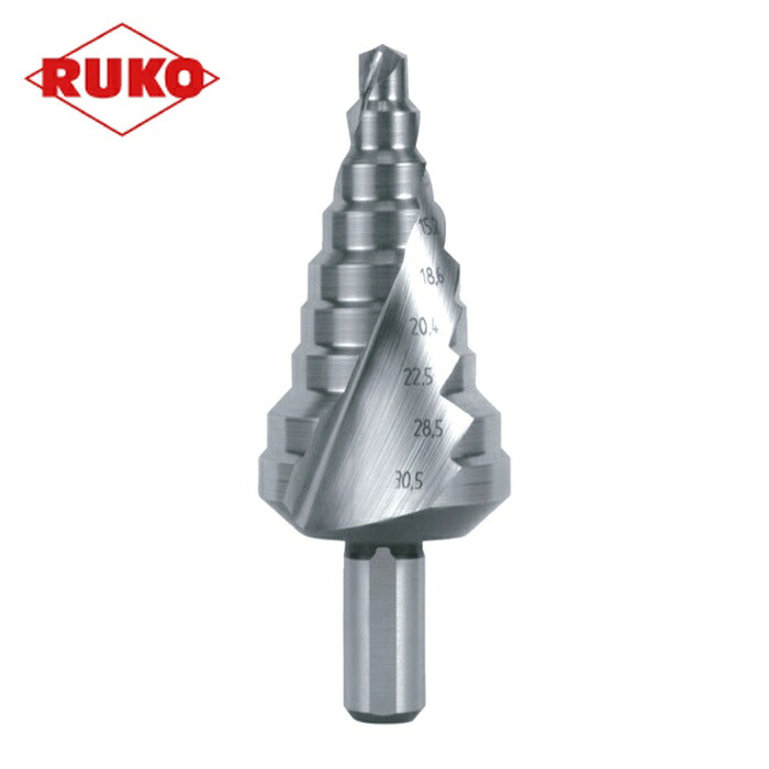 RUKO 101098 2枚刃スパイラルステップドリル 30.5mm ハイス (1本)