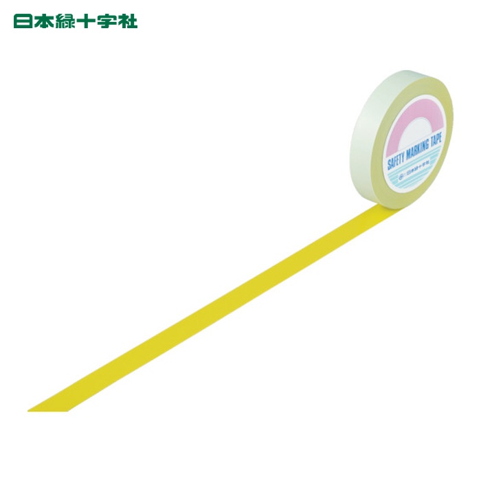 日本緑十字社 差し固める磁気テープ(伝達ルート磁気テープ) 黄 GT-251Y 25粍幅×100m 屋内用 (1巻) 148013