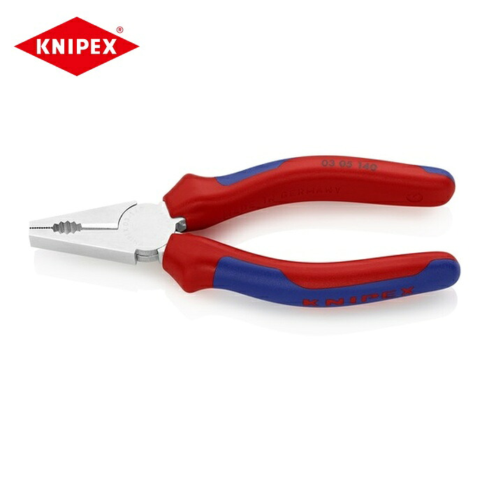 KNIPEX クニペックス 0305-140 ペンチ クロムメッキ仕上げ コンフォートハンドル 140mm (1丁)