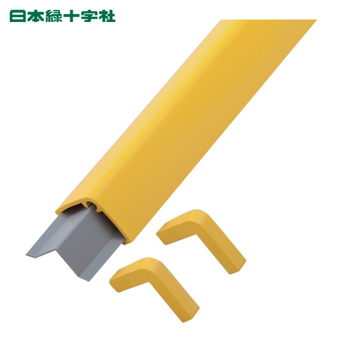 日本緑十字社 コーナー用ガードパッド 黄 GPS-Y 65×65×1000mm ビス6個付 (1本) 246073