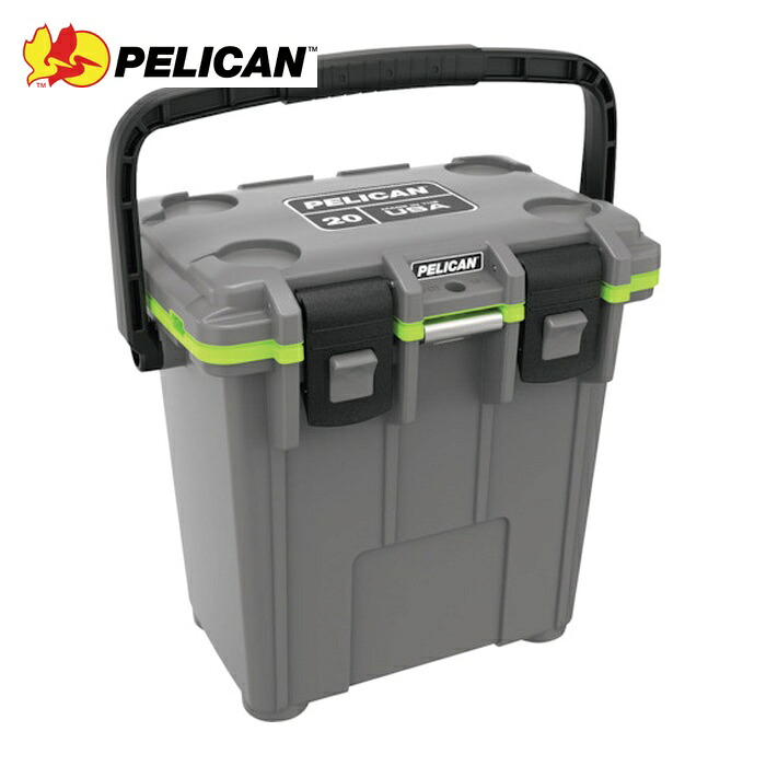 ペリカン PELICAN 20Q-1-DKGRYEGRN 20QT エリートクーラー ダークグレーXグリーン (1台)｜工具ランド　いたわり館