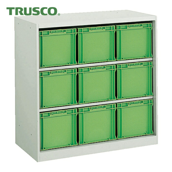 トラスコ TRUSCO コンテナラックケース バンラックケース CF型 F-3GRX9個付 (1台) 302CF-C9GR