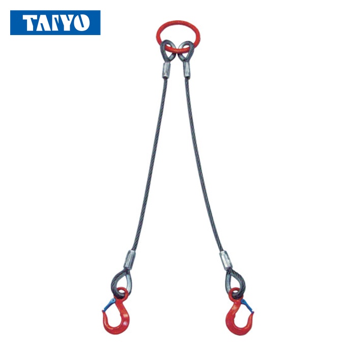 大洋製器工業 2WRS 1TX2 2本吊 ワイヤスリング 1t用×2m(1011687) (1S)