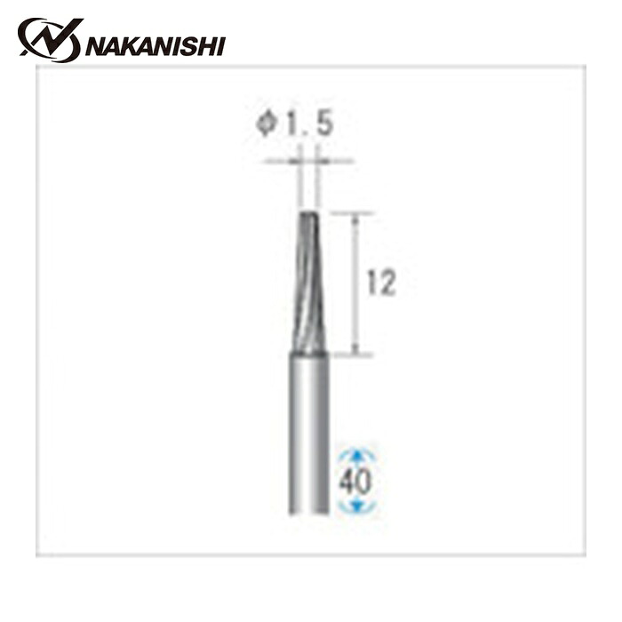 ナカニシ 33402 プラ・切抜きカッター 6本入 テーパー型 φ1.3×12×軸φ3 (1Pk)