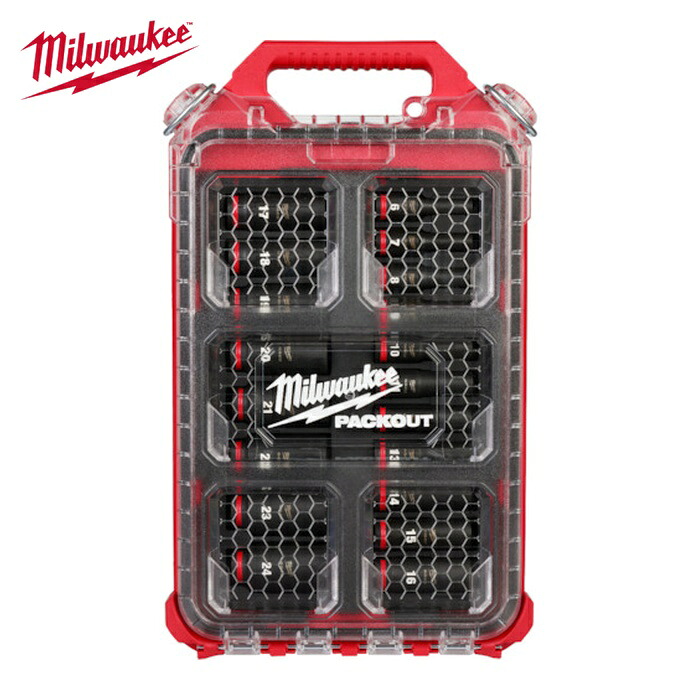 ミルウォーキー 49-66-6801 SHOCKWAVE IMPACT DUTY ディープインパクトソケット 3/8インチ(9.5mm)角 19PCS PACKOUTセット (1個)｜工具ランド　いたわり館