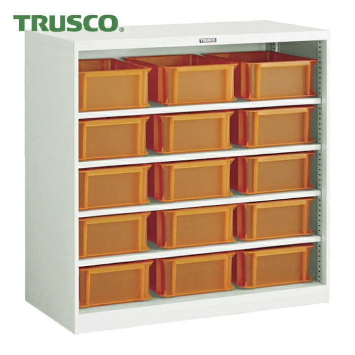 トラスコ TRUSCO コンテナラックケース バンラックケース CF型 TSK-910ORX15個付 (1台) 304CF-SK15OR