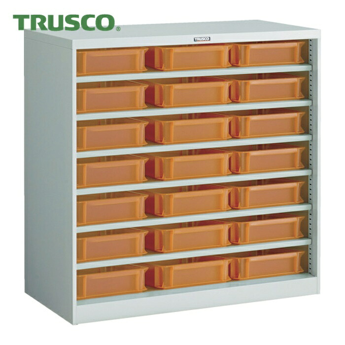 トラスコ TRUSCO コンテナラックケース バンラックケース CF型 TSK-6ORX21個付 (1台) 306CF-SK21OR