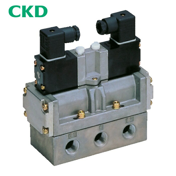 CKD 4F420-10-AC100V 電磁弁 パイロット式5ポート弁セレックスバルブ 4Fシリーズ 5C Rc3/8 AC100V (1台)|工具ランド いたわり館