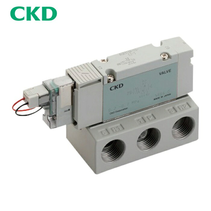 CKD 4GB310R-08-E2-3 電磁弁 パイロット式5ポート弁 ベース配管 (1台)|工具ランド いたわり館