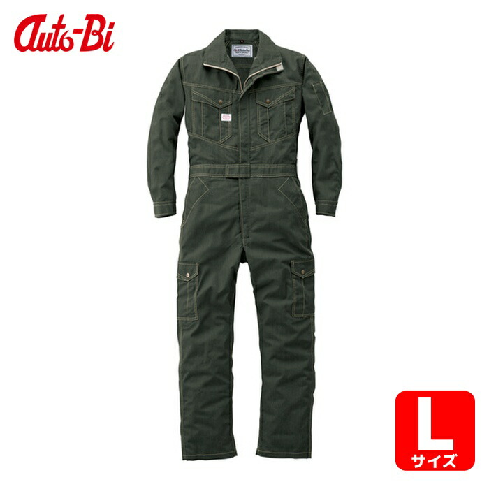 山田辰 AUTO-BI AW(秋冬)モデル つなぎ服 6300-013 アーミーグリーン L (1着) 6300-013-L｜工具ランド　いたわり館