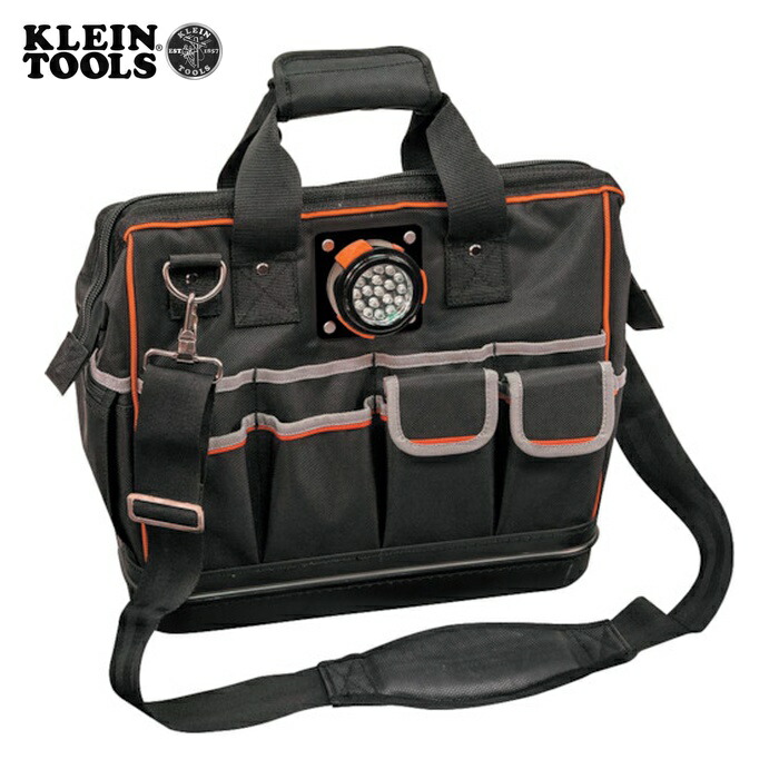KLEIN TOOLS 55431 LEDライト付ツールバッグ TradesmanPro 31ポケット (1個)