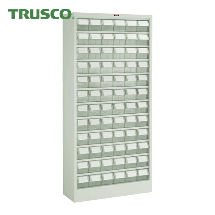 トラスコ TRUSCO コンテナラックケース バンラックケース L型 透明引出小X72個 H1790 (1台) 611L-N72S (TM)|工具ランド いたわり館