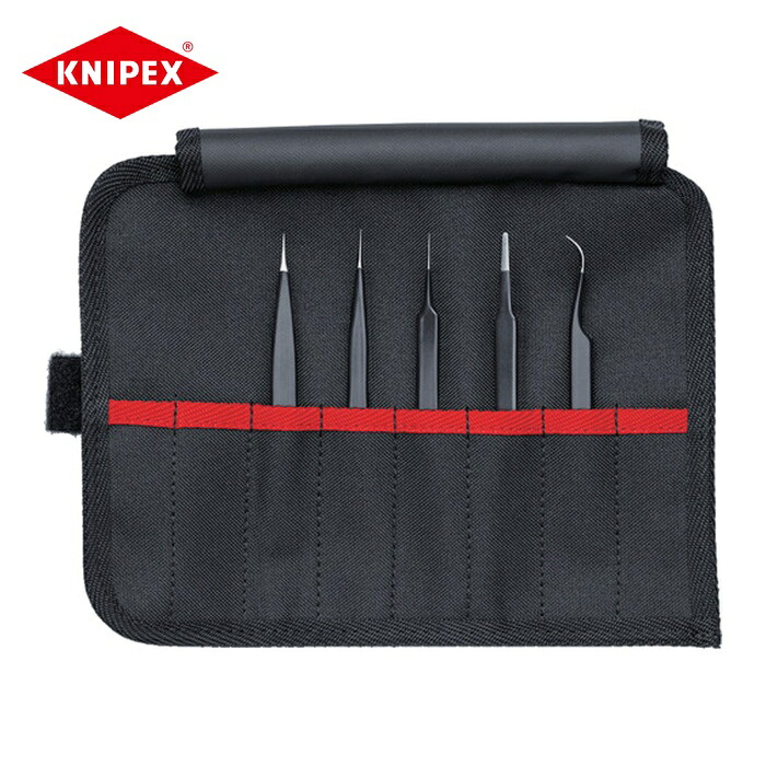 KNIPEX クニペックス 9200-01ESD 汎用ピンセット5本組セット 静電気対策 (1S)