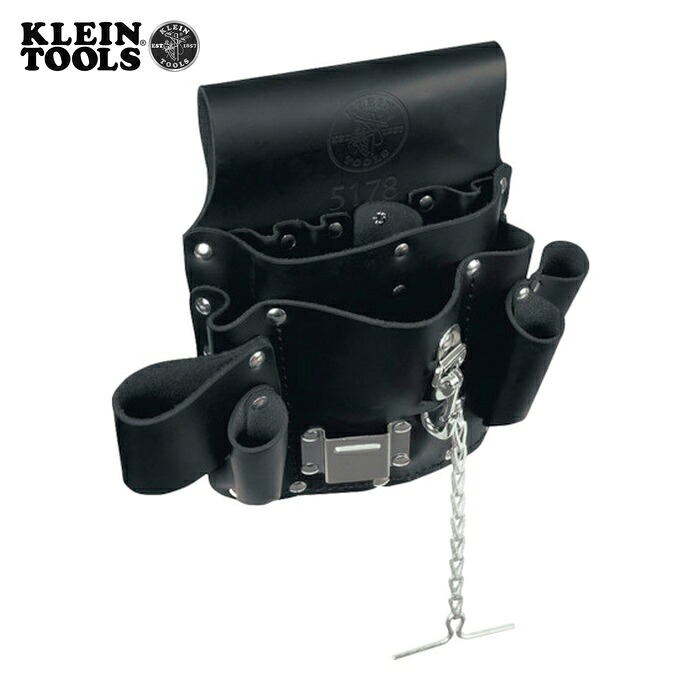 KLEIN TOOLS 5178 レザーツールポーチ 8ポケット (1個)｜工具ランド　いたわり館