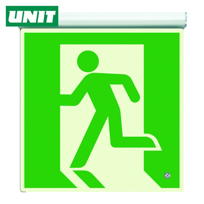 ユニット UNIT 高輝度蓄光標識 避難口天井用C200級 (1S) 836-020