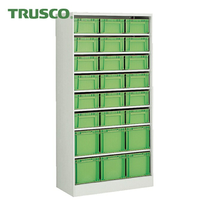 トラスコ TRUSCO コンテナラックケース バンラックケース CF型 F-2GRX18個F-3GRX6個付 (1台) 607CF-B18C6GR