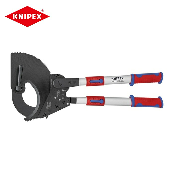KNIPEX クニペックス 9532-100 ラチェット式有線テレビ裁断師 手持ち部分伸縮幅650-860粍 (1丁)