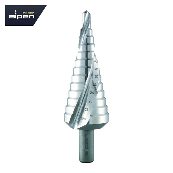 ALPEN アルペン 72201220 2枚刃スパイラルステップドリル 20mm ハイス (1本)