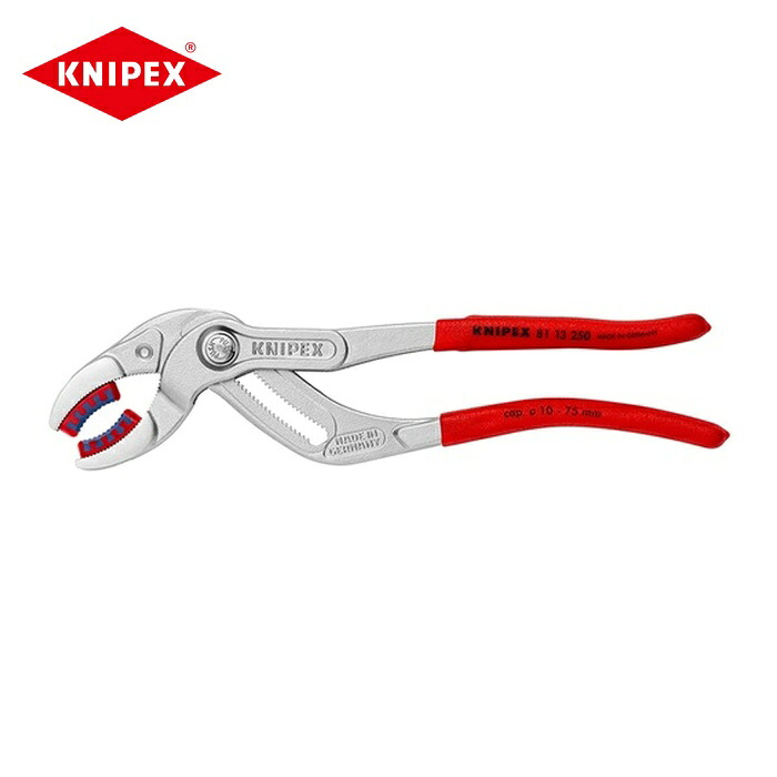 KNIPEX クニペックス 8113-250SB 配管ペンチ(可塑性物質ジョー付き添い人)Crメッキ(SB店先見せびらかす包み遣りくち) (1丁)