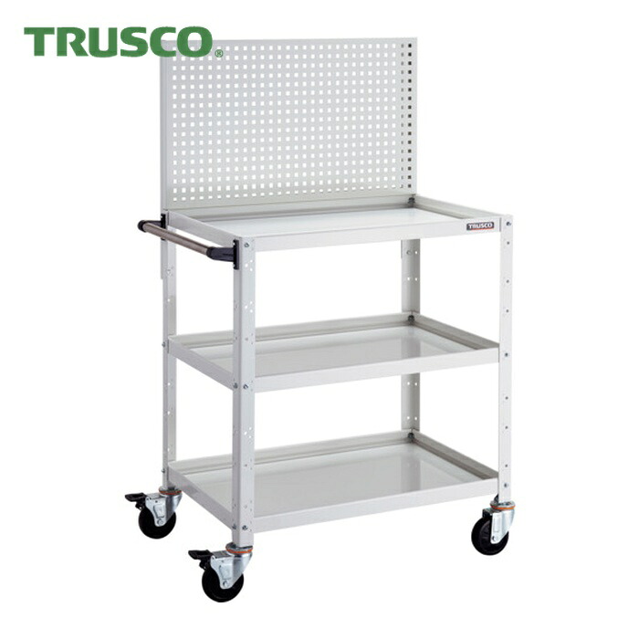 トラスコ TRUSCO ツールワゴン バーディーワゴン 上部パンチングパネル 750&times;500&times;1330 ホワイト (1台) BDW-P973-W｜工具ランド　いたわり館