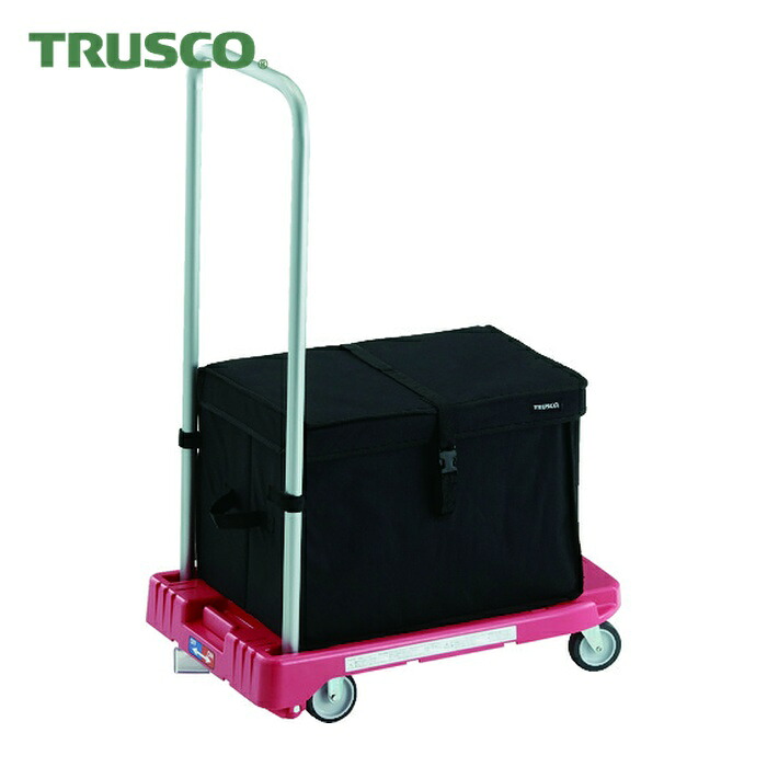 トラスコ TRUSCO 脂手押し車 アクロキャリー 600X390 サクラ色 ストッパー付 TH打ちきり付 (1台) AC-1-P-S-THB