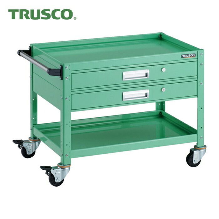 トラスコ TRUSCO ツールワゴン バーディワゴン 750X500 引出付 ヤンググリーン (1台) BDW-672V2-YG|工具ランド いたわり館