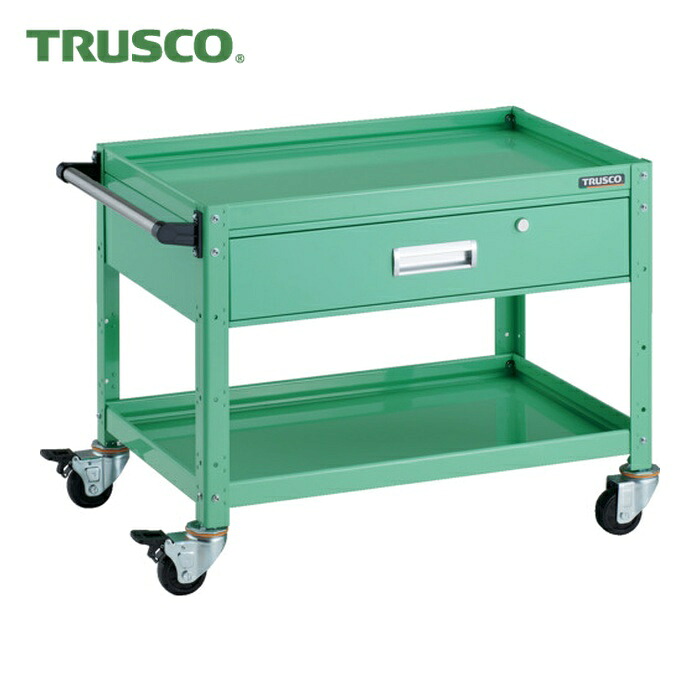 トラスコ TRUSCO ツールワゴン バーディワゴン 750X500XH600 深型1段引出付 ヤンググリーン (1台) BDW-672Y-YG|工具ランド いたわり館