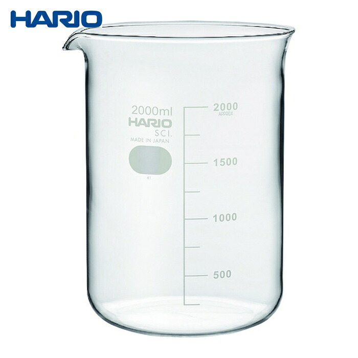 ハリオ HARIO ビーカー 目安目盛付 2000ml (1個) B-2L-SCI