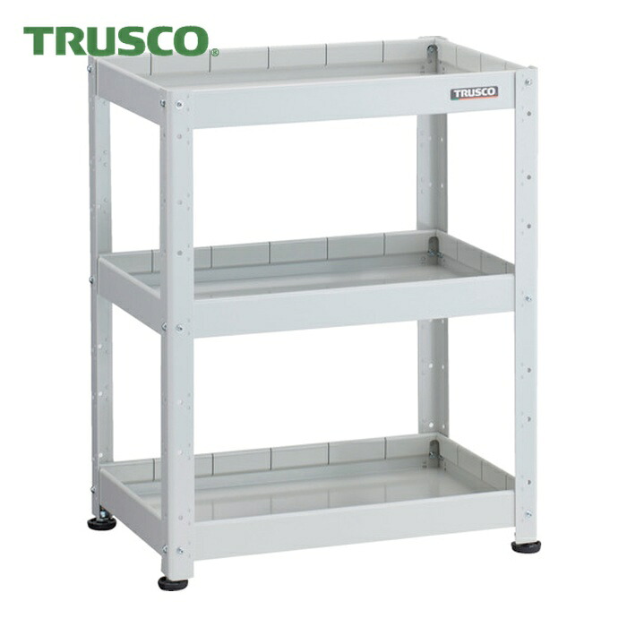 トラスコ TRUSCO 小型ボルト式棚 バーディワゴンラック型 600X400 深3段 ホワイト (1台) BDW-R963F3-W