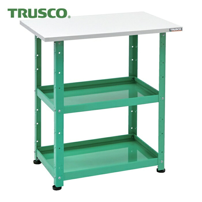 トラスコ TRUSCO 小型ボルト式棚 バーディワゴンラック型 600X400 天板付 ヤンググリーン (1台) BDW-R962T-YG