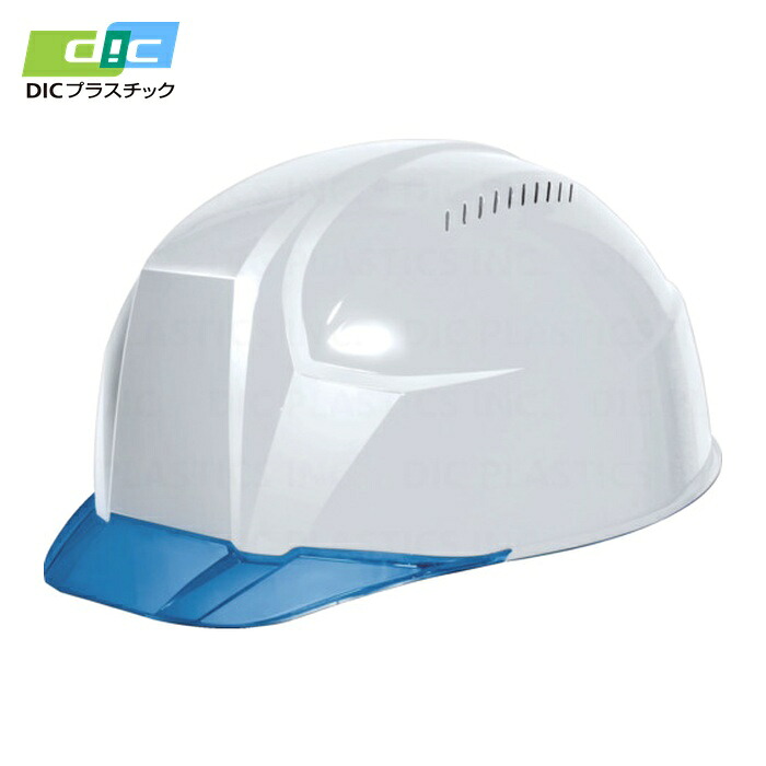 DICプラスチック 超軽量 透明バイザーヘルメット AA23-CV KP 白/ブルー (1個) AA23-CV-HA8-KP-W/B