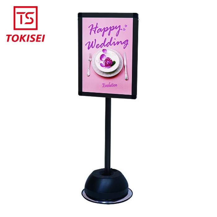 常磐精工 TOKISEI 屋外ポールサインスタンド A3片面ブラック (1台) BOPSSA3K