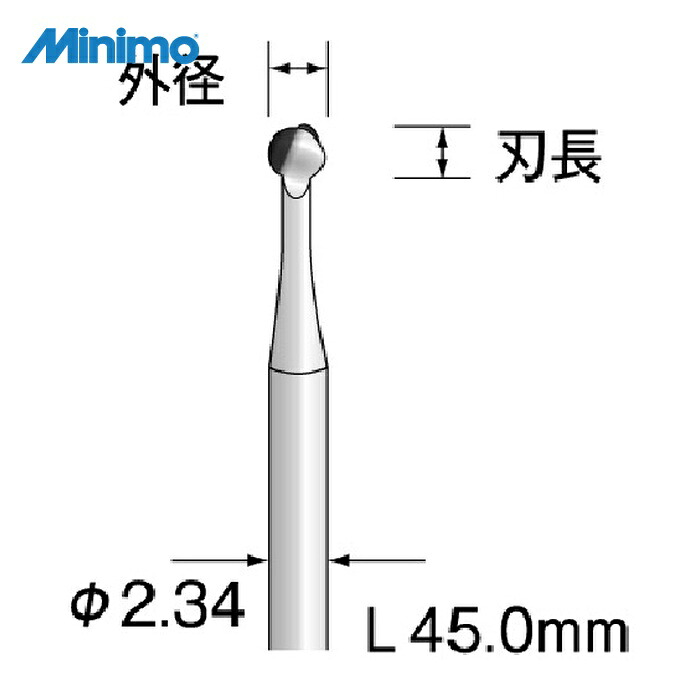 ミニター Minimo BS1413 スチールカッター 樹脂用(切削) φ3.1 (1Pk)