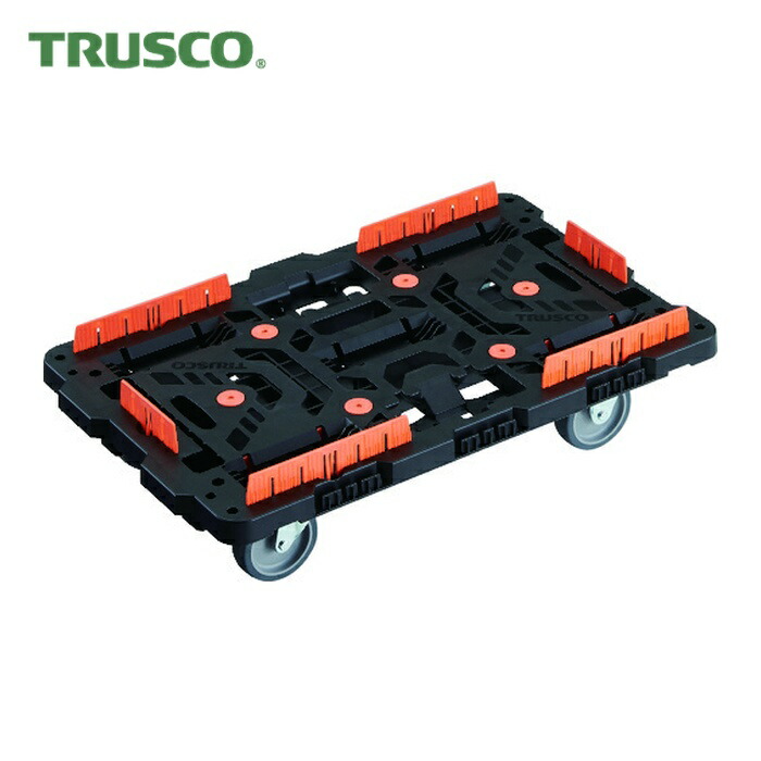 トラスコ TRUSCO 連結式樹脂製平台車 ビートル 700X450 自在3輪 コボレ止めセット付 (1台) BT700KJ3-E100