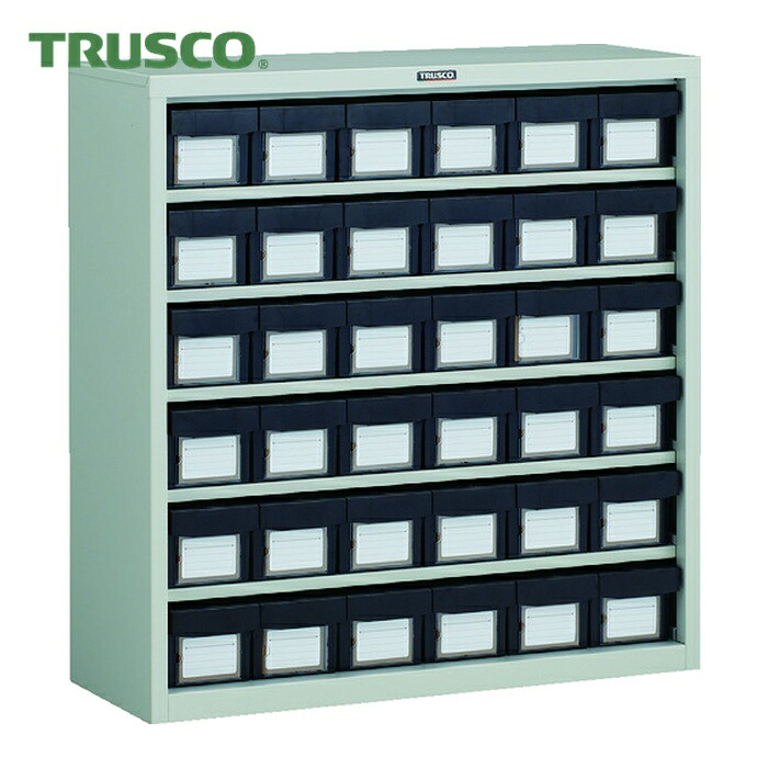 トラスコ TRUSCO コンテナラックケース バンラックケース M型 導電引出小X36個 (1台) D305M-36S