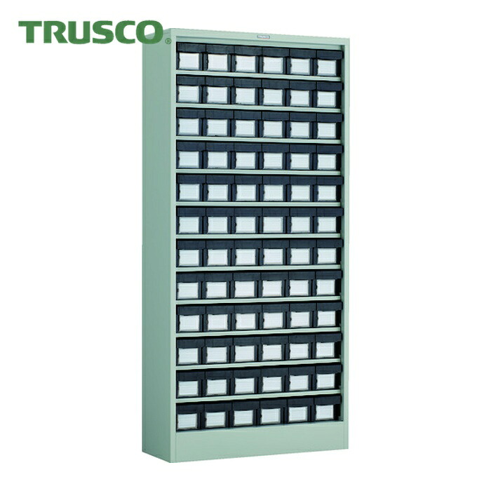 トラスコ TRUSCO コンテナラックケース バンラックケース M型 導電引出小X72個 H1790 (1台) D611M-72S｜工具ランド　いたわり館