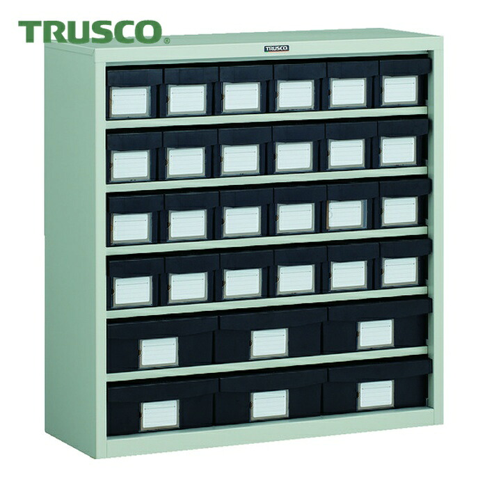トラスコ TRUSCO コンテナラックケース バンラックケース L型 導電引出小X24 大X6個 H880 (1台) D305L-24S6L|工具ランド いたわり館