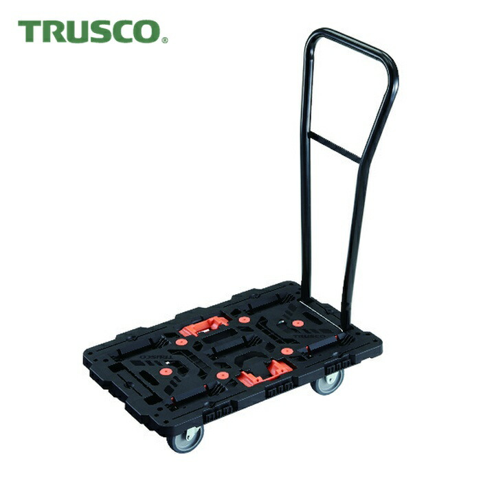 トラスコ TRUSCO 連結式樹脂製平台車 ビートル 700X450 自在3輪 脱着式ハンドル付 とめたろう付 (1台) BT700J3H-E100T